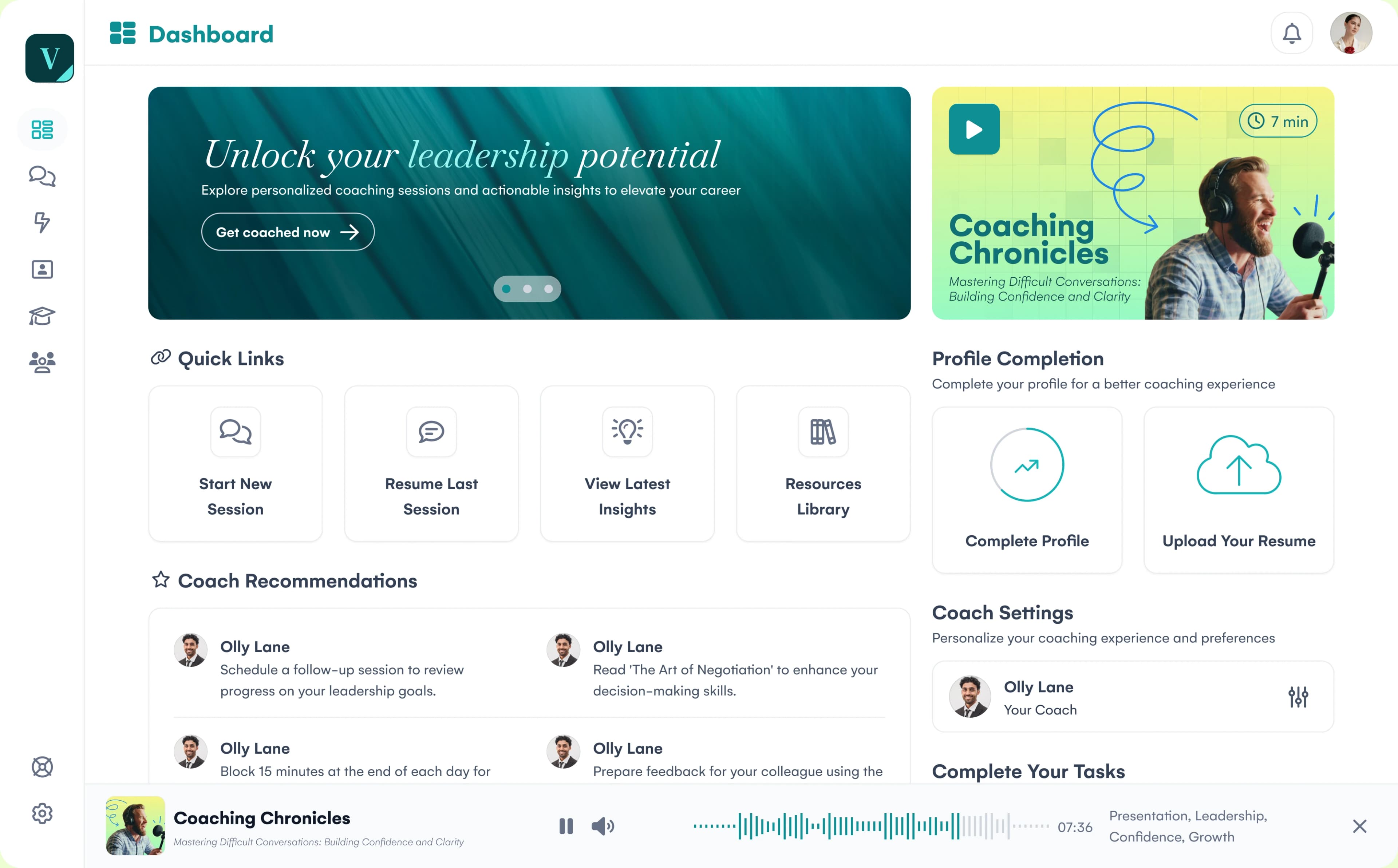Vivaldi coaching dashboard